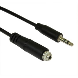 MyCableMart 10ft 3.5mm Mini-Stereo TRS Male to Female Panel-Mount Extension Cable