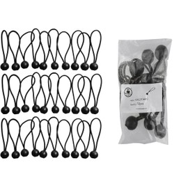 bulk pack of 30 x 8" elasticated toggles/bungee ball/straps/shock cords for home and camping