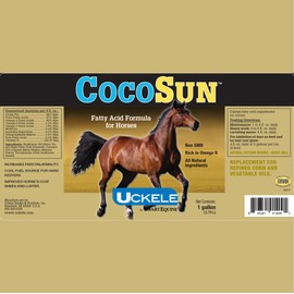 Uckele by SmartPak CocoSun™ Oil Omega Horse Supplement | Omega 3, 6, 9 Supplements Ideal for Healthy Skin & Shiny Coats, Soy-Free | Horse Supplements for Weight Gain | 1 Gallon