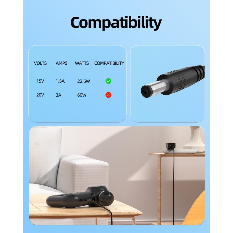 15V Charger Fit for Theragun Mini Prime G4-Mini-PKG-US Mini-PKG-AU Massage