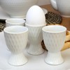 Darthome Set of 4 White Jewel Egg Cups Ceramic Geometric