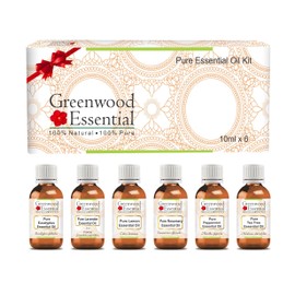 Greenwood Essential Essential Oil Kit 100% Natural Therapeutic Grade 10ml (0.33 oz) Each - Pack of 6