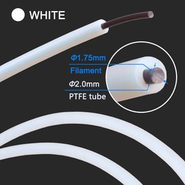 WeforU PTFE Bowden Tube for 1.75 Filament (2.0mm ID/4.0mm OD), PTFE Tube Cutter for Creality Ender 3/Pro Ender 5 CR-10/10S 3D Printer 1.75mm Filament(2.0 Meters)