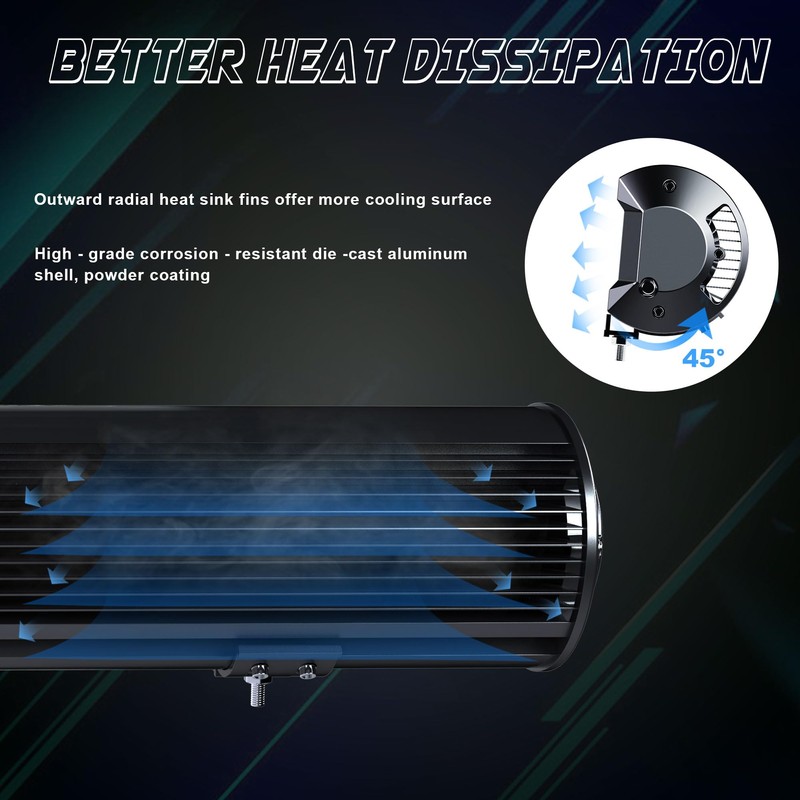 SLARY 12 Inch 72W LED Light Bar White/Amber Flasing Strobe
