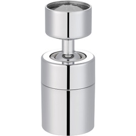 Hibbent Kitchen Tap Aerator, 2 Modes Faucet Aerator Adjustable 360-Degree Swivel Water Saving Faucet Sprayer Head Big Angle Sink Aerator Chrome, 22mm Female Thread