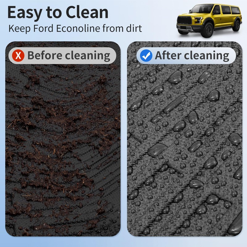 DAZANZAN Floor Mats for for Ford Econoline Van E-Series 2025-2007