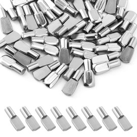 CZ Store Shelf Support 5 mm Diameter Pack of 100 Flat Spoon-shaped Shelf Brackets Nickel-Plated Metal Pins for Wardrobe Wardrobe Wardrobe Shelf with Storage Box