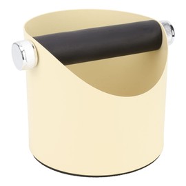 Coffee Knock Box, Small Anti Slip Coffee Slag Bucket with Knock Rod, Coffee Waste Bin for Home, 5.3 x 4.8 x 5.9in(Yellow)
