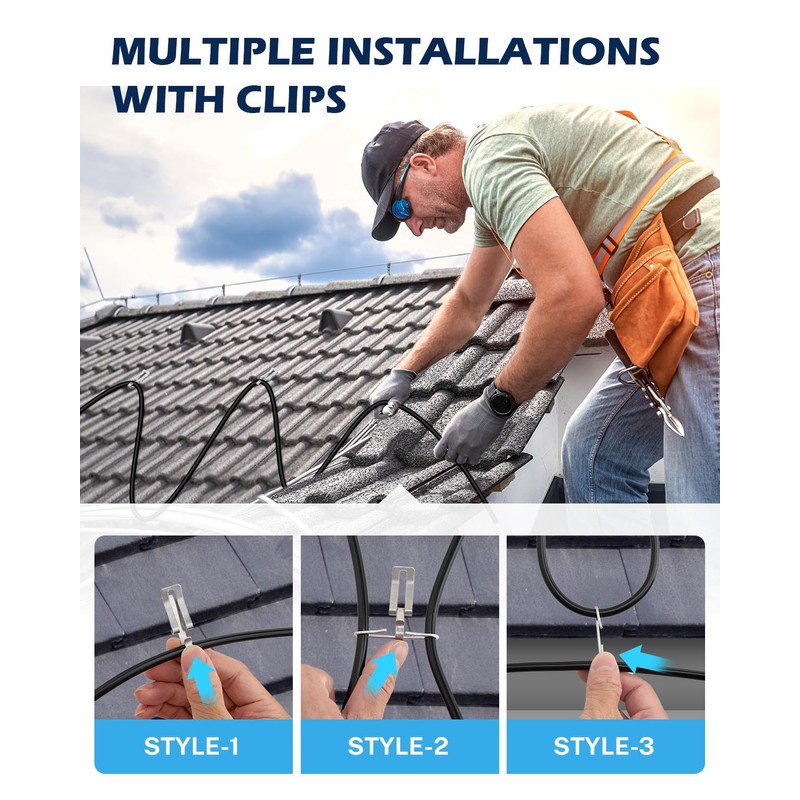 Oak Leaf 120Ft Heat Tape for Water Pipes, Self-Regulating Roof