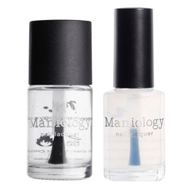 Maniology Smudge-Free Top Coat & Aqua Topper Water-Based Top Coat Duo | Clear Finishing Polish Set for Stamping, Sealing, & Protecting Nail Art Designs – 13ml Bottles for DIY Manicures