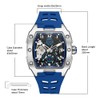 MEGIR Automatic Mechanical Men Watch, Silicone Band, 43x50mm Alloy Case,