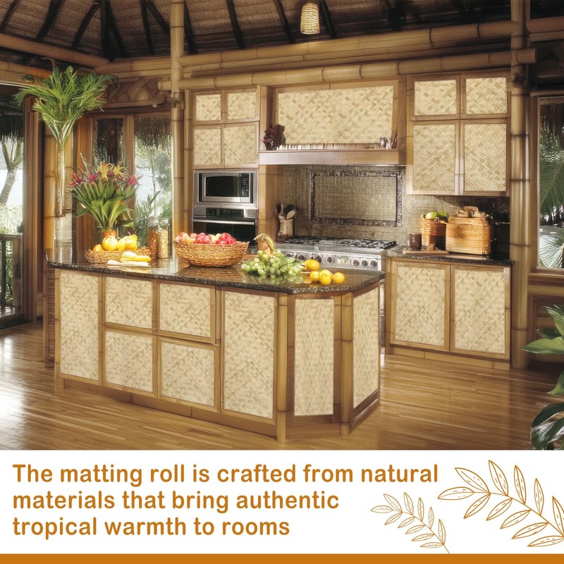 1 Pack Lauhala Matting Roll 4' x 8' ft Natural