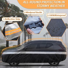 Aoulette Nissan Car Cover Custom Fit for Nissan Murano, Waterproof Car Cover for Automobiles All Weather, Lightweight Full Exterior Cover Outdoor Sun Rain Dust Snow Wind Protection.
