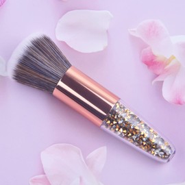 Ycyan Nail Art Dust Powder Remover Brush Rhinestone Handle Nail Art Dust Cleaner Brush Professional Nail Art Tool for Acrylic Gel Nails