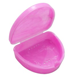 Slim Orthodontic Dental Case - Marble Colours for Retainers, Bleaching Trays, Dentures & More (Pink Marble)