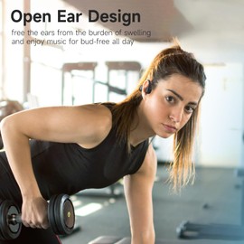 IFECCO Audífonos Conducción Osea Bluetooth 5.4 - IPX5 Impermeables Audífonos Open Ear Inalambricos con Micrófono, 10H de Potencia para Ciclismo, Correr, Senderismo