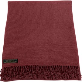 CJ Apparel Maroon 100% Cashmere Shawl Pashmina Scarf Wrap Stole Head Wrap Gift Hand Made in Nepal New