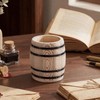 Hoowen Rustic Wooden Pen Holders for Desk, Wine Barrel Funny