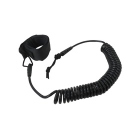 GRABOTE New Black Coiled Leash,10.8 Foot 5 mm Thick,Premium Coiled Surf Leash for Surf Paddle Board Leg Rope