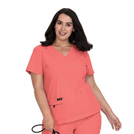 KOI Women's 373 Becca Top (Coral, Large)