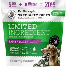 Dr. Harvey's Specialty Diet Limited Ingredient - Human Grade Dog Food for Dogs with Sensitivities - Lamb Recipe (5 Pounds)