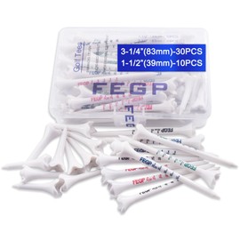 3 ¼" Plastic Golf Tees 30 Tees with + 1 1/2'' Plastic Golf Tees 10 Tees with Plastic Golf Tees -4 Prongs Plastic Golf Tees Improve Swing Accuracy and Distance White Pack of 40 Bulk