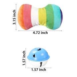 DIYUQISHI 3-Pack Puppy Toys for Teething - Squeaky Chew Toy Plus 2 Sturdy Colorful Metal Squeaky Toys