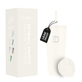 IRON °FLASK Classic Tumbler 2.0-2 Lids (Straw/Flip), Vacuum Insulated Stainless Steel Water Bottle, Double Walled, Drinking cup, Thermo Travel Mug - Cashmere Cream, 32 Oz