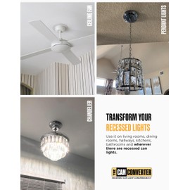 The Can Converter R56 Recessed Can Light Conversion Kit w/ 7"¾ Flat & Beveled Ceiling Medallion - Home Improvement for 5" & 6" Cans, Fan & Light Fixture Converter Kit, UL Certified, Polished Brass