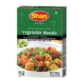 Shan Vegetable Masala Recipe and Seasoning Mix - 100g Spice Powder - Punjabi Style Mild Vegan Stew