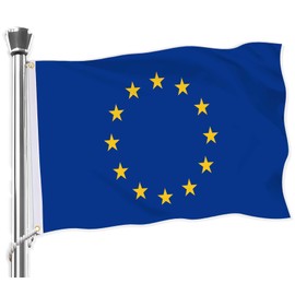European Union Flag,Big 3x5 FT EU Flag,36x60 Inch Large Digitial Double-Printed Durable 75D Thick Polyester Decorations with 2 Brass Grommet