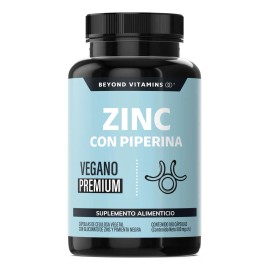 Zinc 20mg (gluconato De Zinc) Potenciado Con Piperina Estandarizada Al 95% - Zinc Vegano - Zinc Piperina Premium - Pimienta Negra - Vitaminas Mujer / Hombre - (180 Cápsulas)