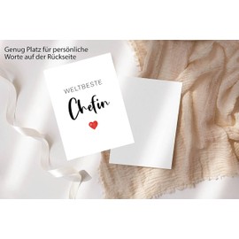 The Life Barn Postcard with Envelope "Weltbeste Chef" for Birthday, Say Thank You, Farewell