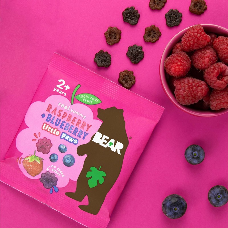 BEAR Raspberry & Blueberry Paws - Delicious Real Fruit -