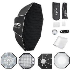 Godox Softbox Godox 90CM/35.4Inch Quick Release Umbrella Octagonal Softbox,Bowens Mount with Removable Front and Inner Diffusers/Grip/Diffuser Plate for Photography, Live Streaming, Location Portrait