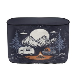 Knextrepoy Mountain Camping Print Propane Tank Cover for RV Trailer, Double 40lb Camper Propane Tank Cover with Zipper Waterproof Accessories Protect Propane Tanks During Travel