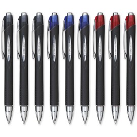 uni-ball Jetstream Retractable Rollerball Pens - SXN-210 RT - 1.0mm Nib - In Gift Box (Pack of 9, Multicolor)