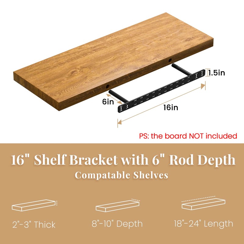 2pcs Floating Shelf Bracket Heavy Duty Hidden Metal Brackets for