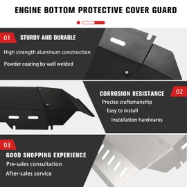 CHIFUN Skid Plate Compatible with Honda Goldwing 1800 GL1800 2001-2017, F6B 2013-2017, GL1800 Trike 2001-2017, Aluminum Motorcycle Belly Pan Engine Guard Bottom Protection (Black)