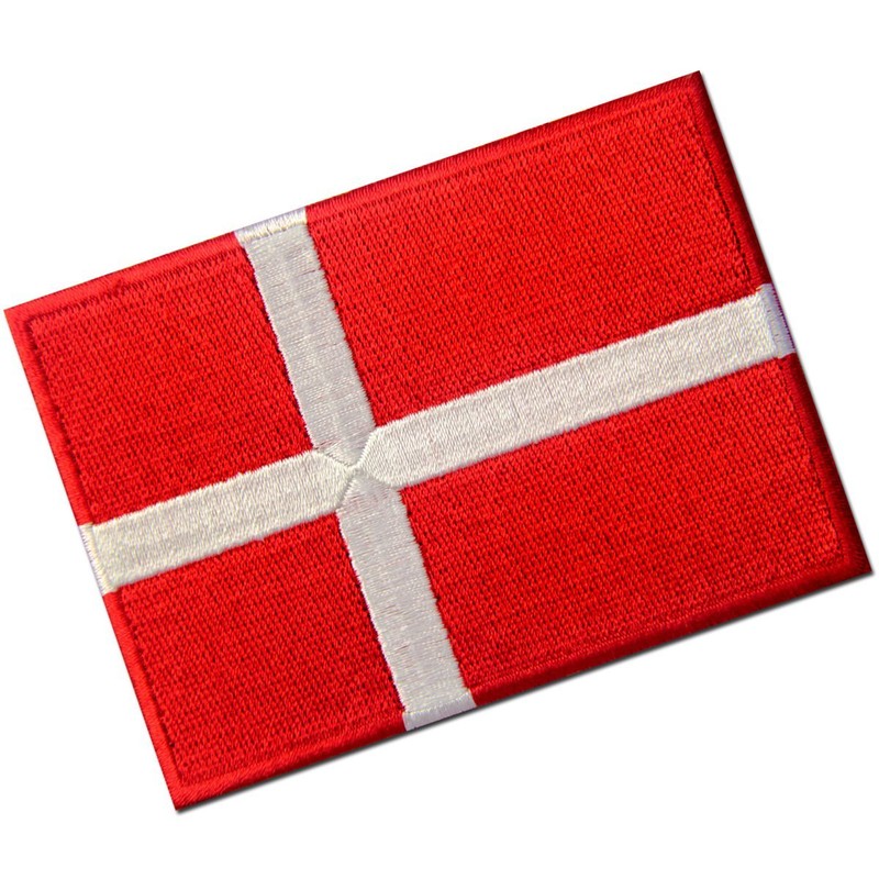 Denmark Flag Embroidered Patch Danish Iron On Sew On National