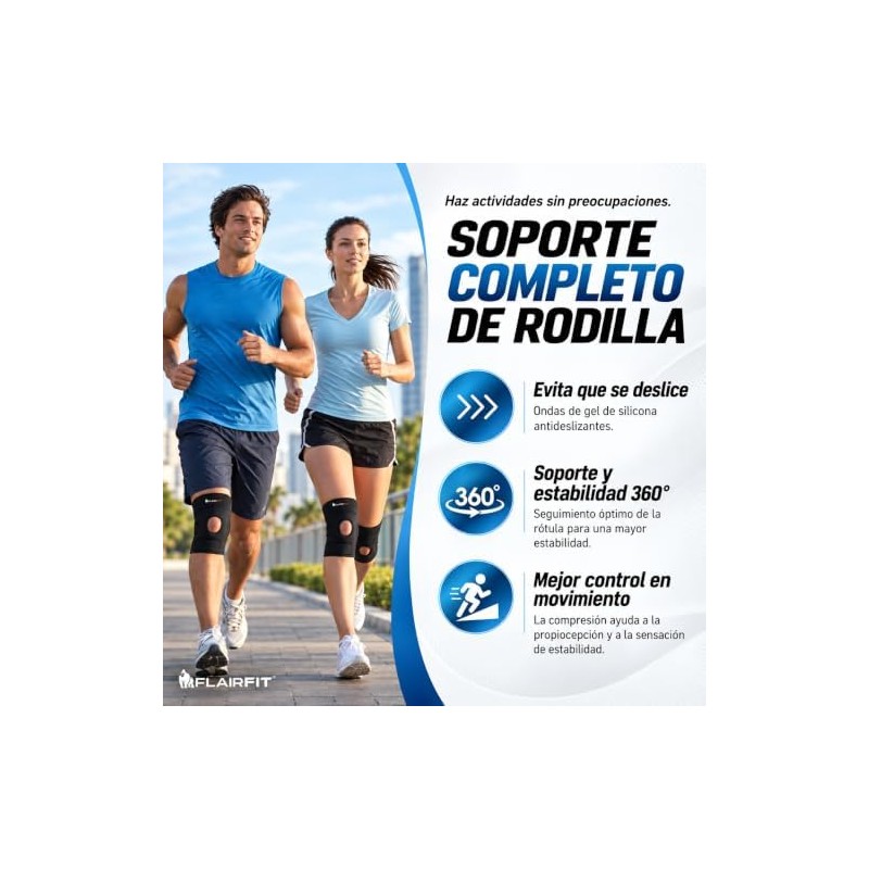Rodillera de Compresión, Negro, Mediana