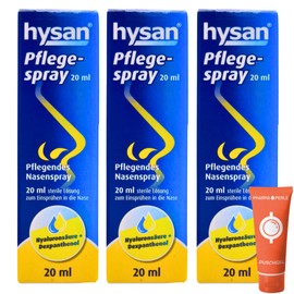 Pflegespray 3x 20 ml I Pflegendes Nasenspray I zur Befeuchtung, Erfrischung und Pflege der Nasenschleimhaut I Schnupfen I Hyaluronsäure und Dexpanthenol I Spar-Set plus Pharma Perle give-away