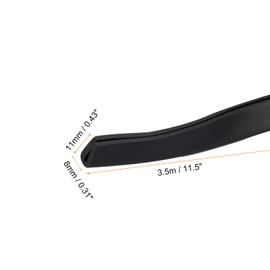 sourcing map U Channel Edge Trim, 11.5ft Length Rubber Guard Seal Strip Edge Protector Fit for 1.5-2mm Edge, (13/64" W x 7/16" H) Black