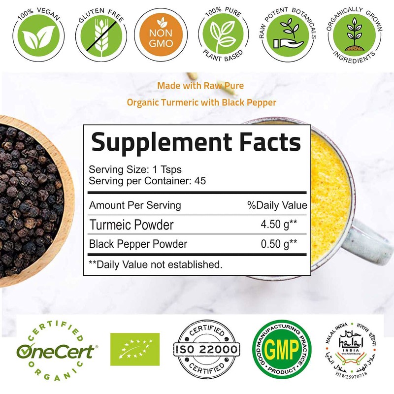 Turmeric Curcumin with Black Pepper Powder 227g (8oz) - Instant