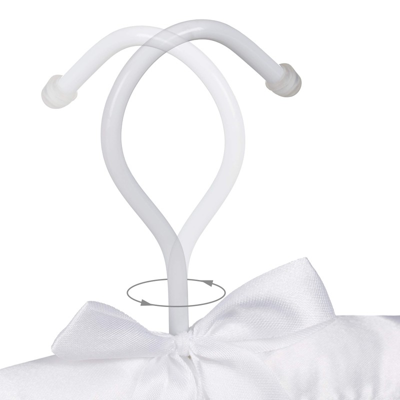 Relaxdays 10 x Satin Soft Padded 360° Rotating Hook Decorative