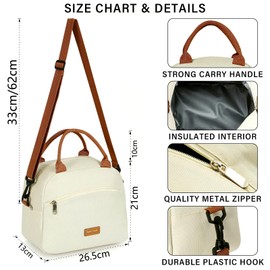 JSTHHTT Insulated Cool Bag 9.5 L, Insulated Thermal Lunch Bag, Lunch Box Bag, Portable Cool Bag, Foldable Lunch Bag, Leak-Proof, Thermal Lunch Box for Adults, Work, Picnic, Beach, School