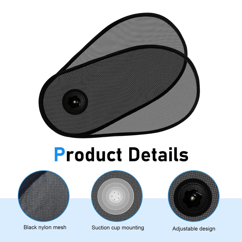 lekiliky 2PCS Car Side Windows Shades, Sunscreen Anti-glare Door Side