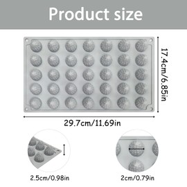 3D Raspberry Silicone Mold, 35-Cavity Nonstick Raspberry Silicone Mold Trays for Baking Chocolate Fondant Candy Gummy Jello Ice Mini Candle, 11.7 x 6.9 x 1.0 inches, Grey