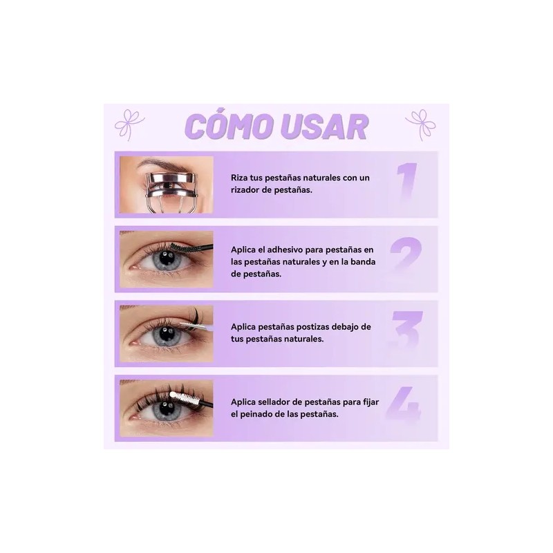 4 Sets De Extensiones De Pestañas De Estilo Natural,10-18mm