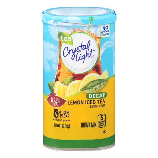 Crystal Light Decaffeinated Lemon Iced Tea Drink Mix (4 Pitcher Packets)